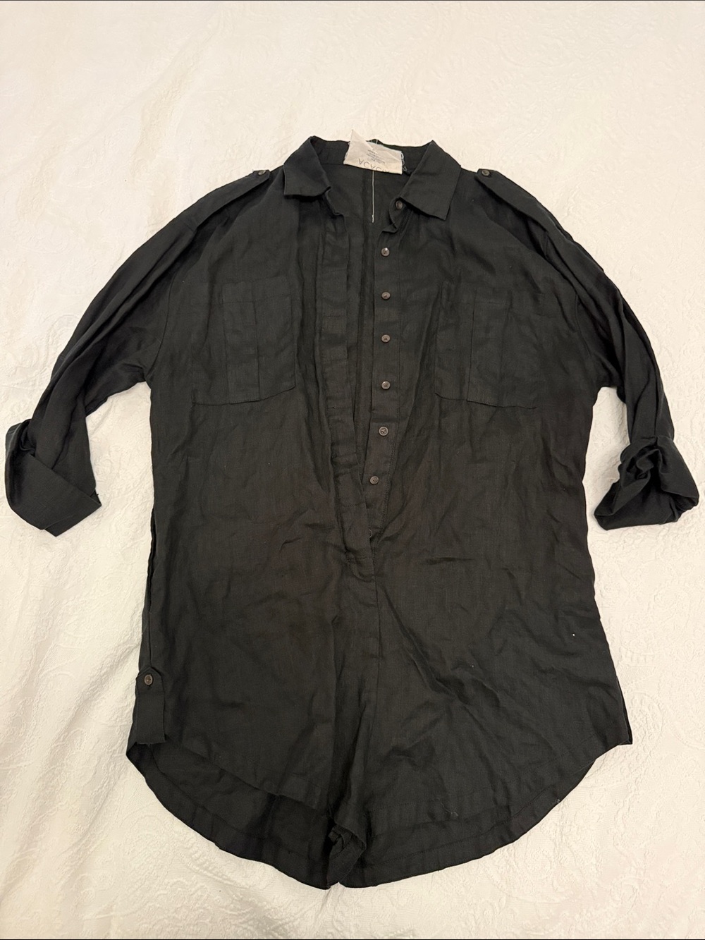 Acacia swimwear romper Black Button-Front